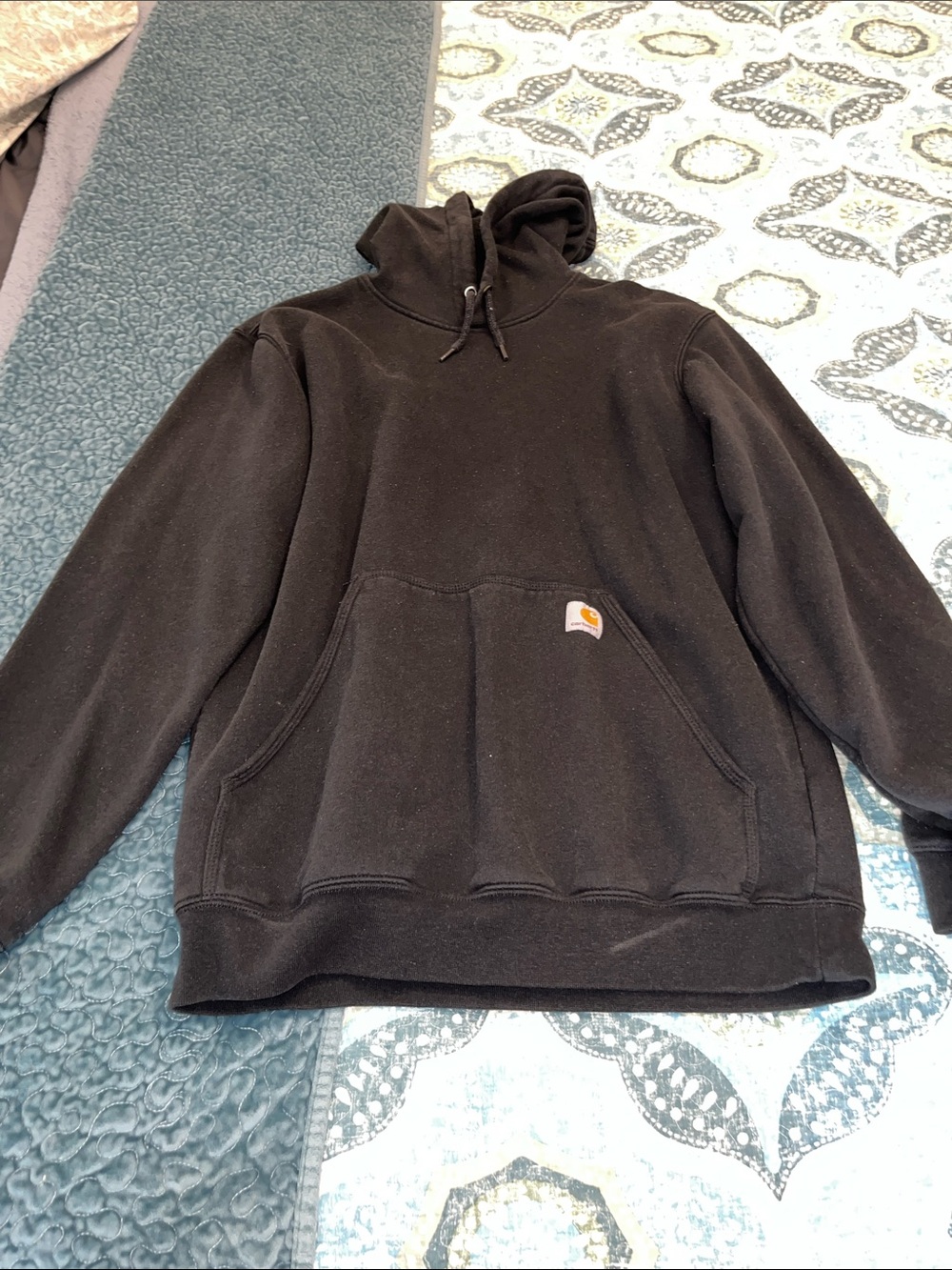 Carhartt Black Pullover Hoodie with Logo Patch